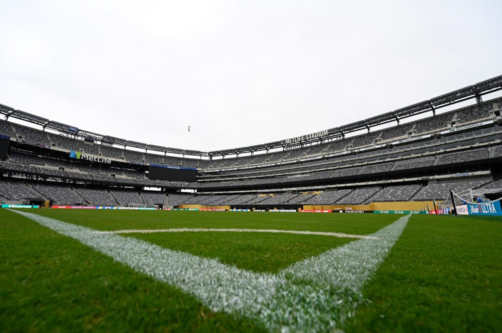 MetLife Stadium in East Rutherford, New Jersey, set up for a FIFA soccer match