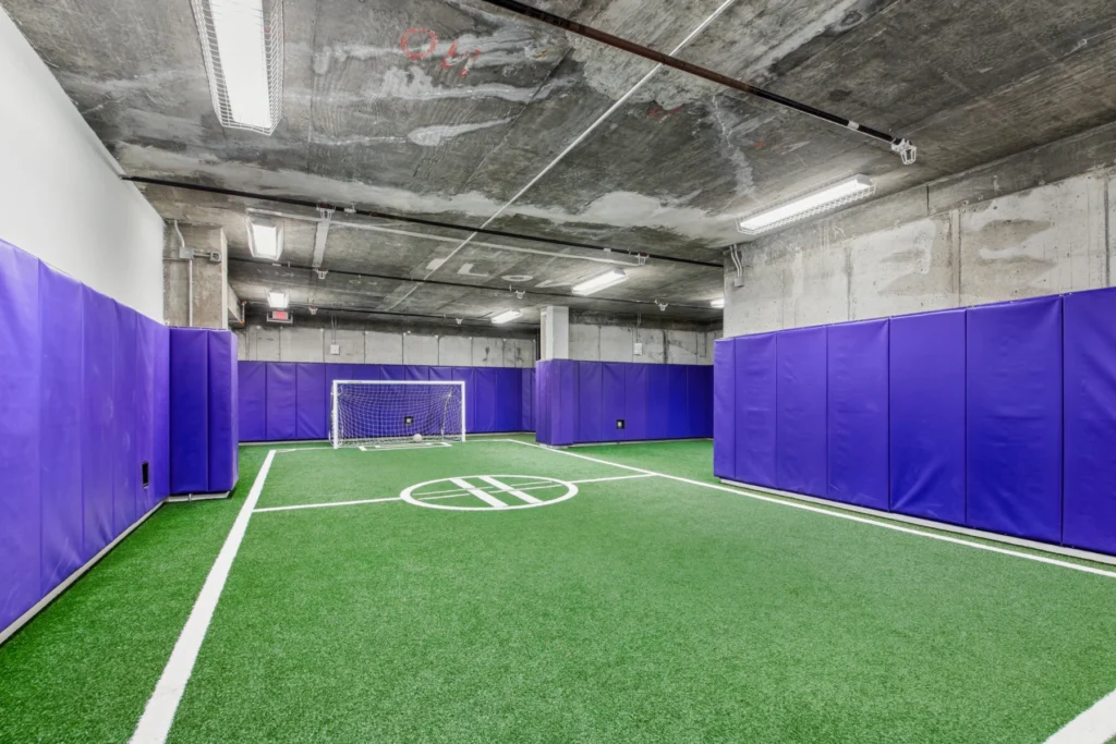 indoor soccer field at radio lofts