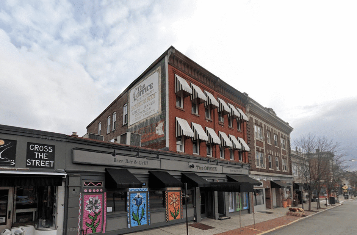 The former Office Beer Bar and Grill building on Bloomfield Avenue in Montclair, New Jersey