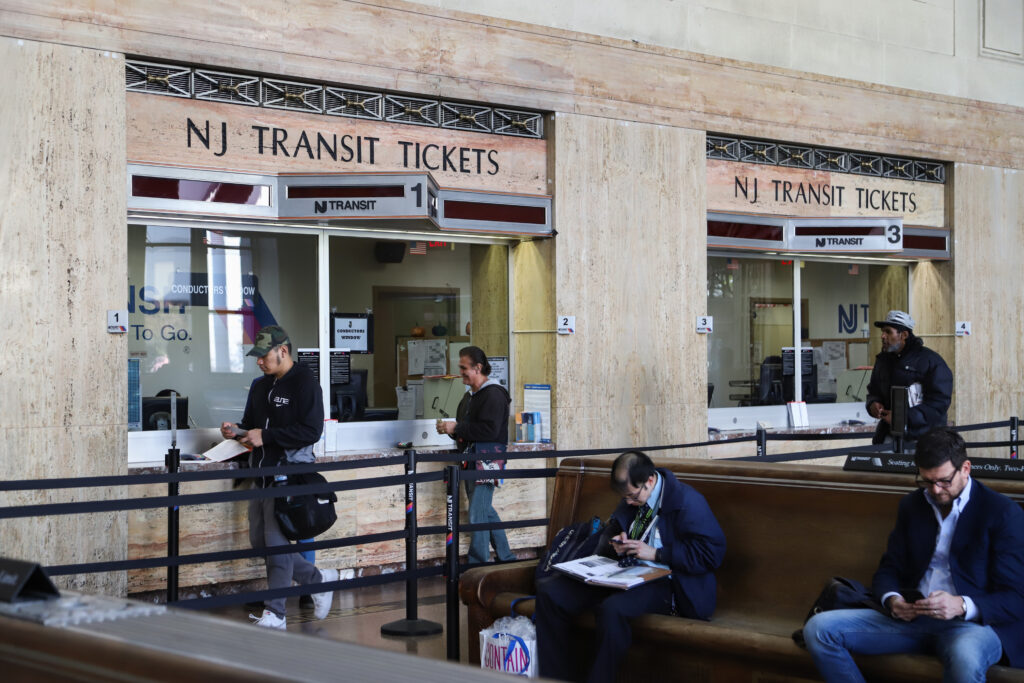 NJ Transit ticket windows at Newark Penn Station in New Jersey