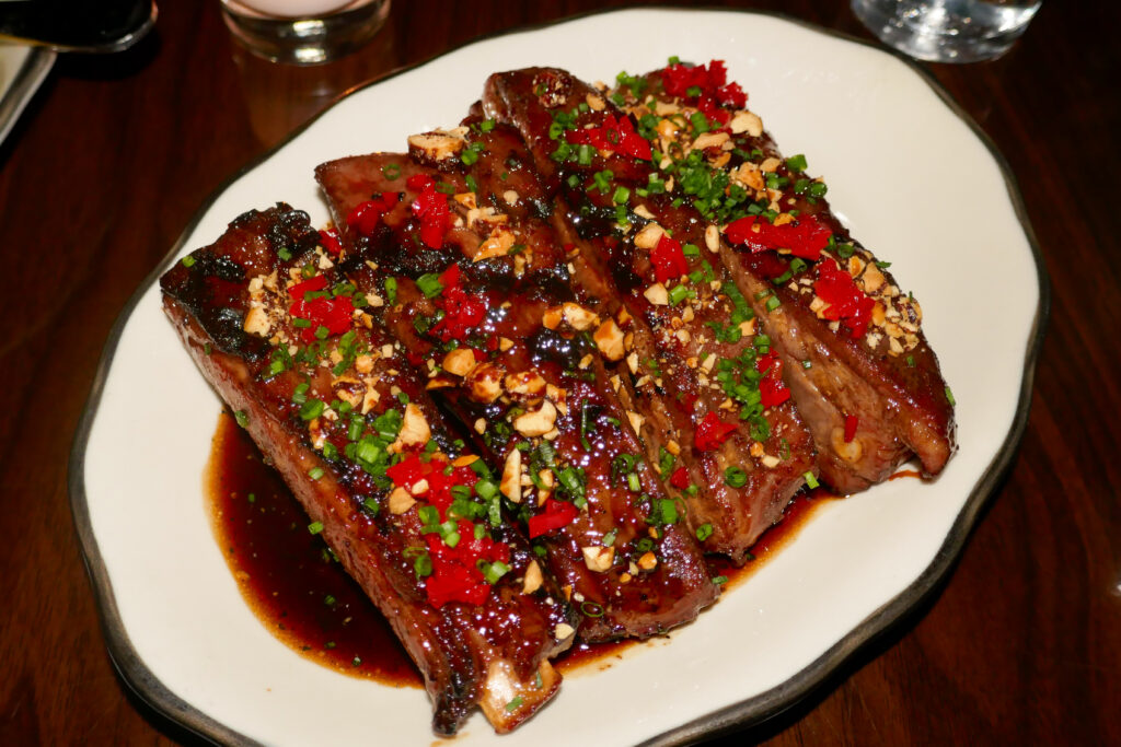 Sweet and spicy sticky pork ribs