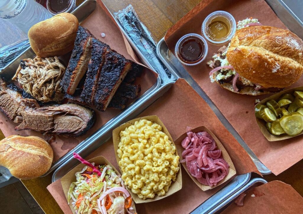 bbq platter from red white and que
