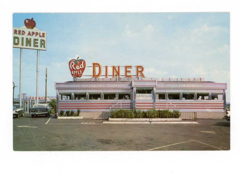 postcard of Red Apple Diner