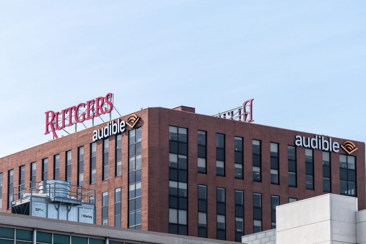 The Audible headquarters building in Newark, New Jersey, one of the corporate sponsors helping reduce NJ Transit's World Cup train fares