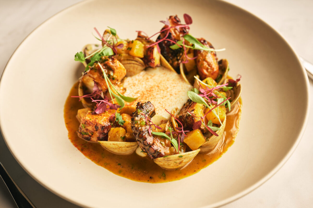 Spanish Octopus with clams at Burlington's Revell Hall