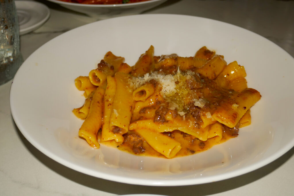 Rich pork ragu with fresh-rolled garganelli