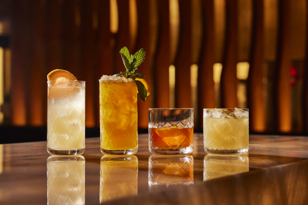 A lineup of cocktails at B-Prime