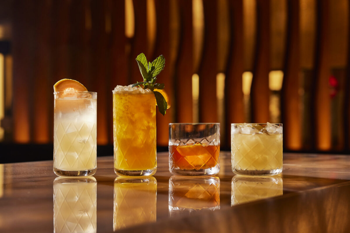 A lineup of cocktails at B-Prime
