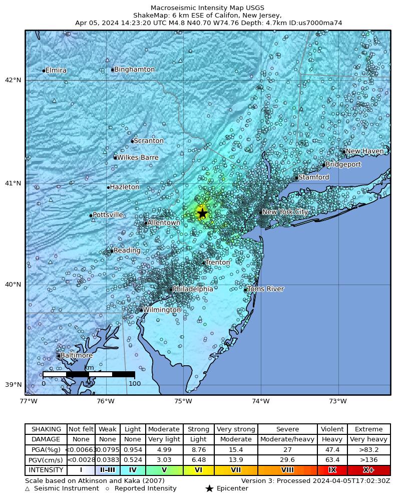 USGS ShakeMap 2024 earthquake