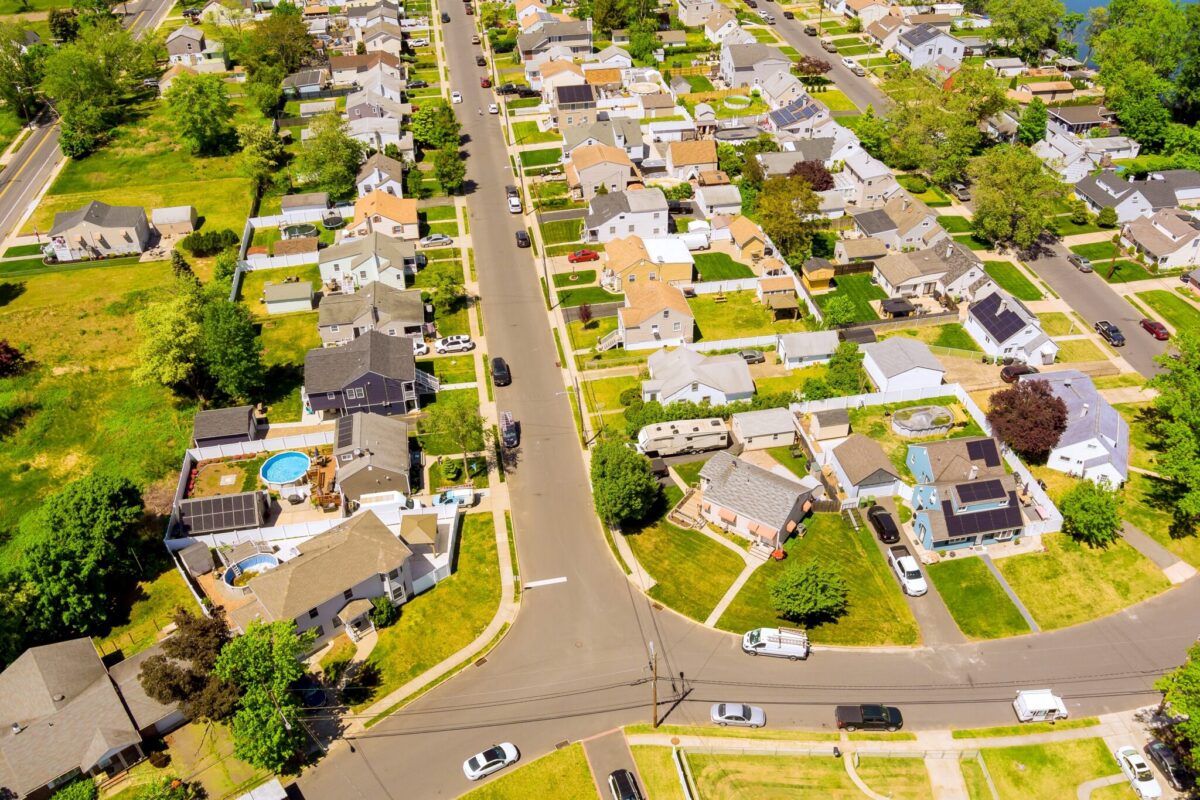 An aerial view of a New Jersey suburb, where high housing costs help make the state the most expensive place to retire in the U.S.