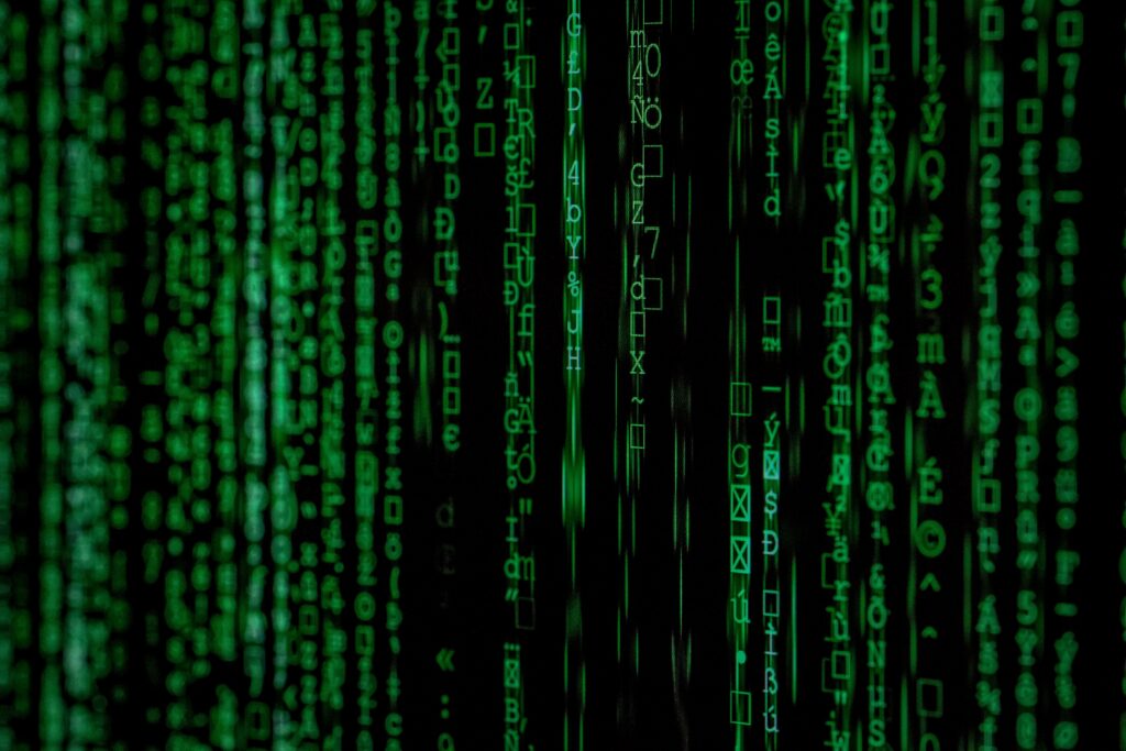 Green code on a dark screen, representing the cyberattack that hit water utilities in New Jersey and other states