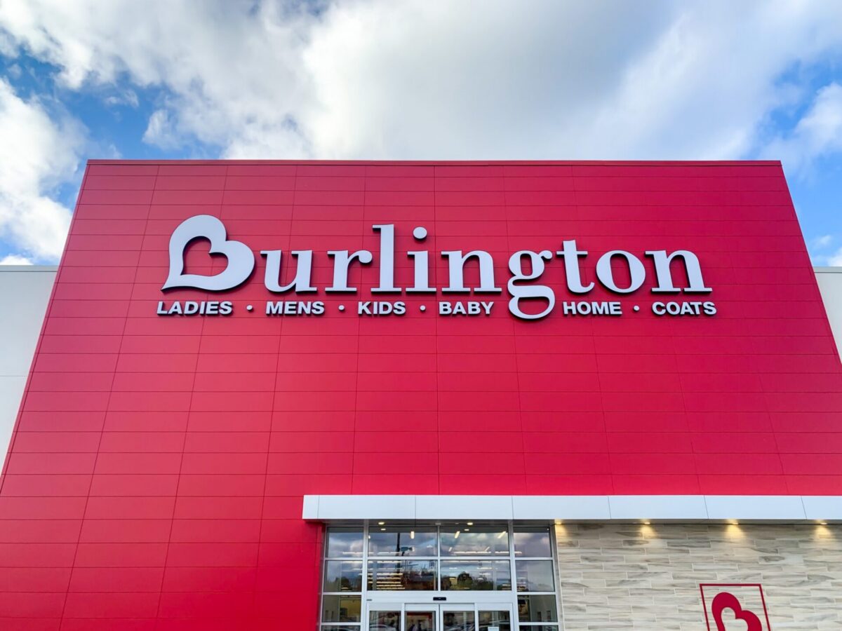 A Burlington Stores storefront, as the company relocates its headquarters from New Jersey to Philadelphia