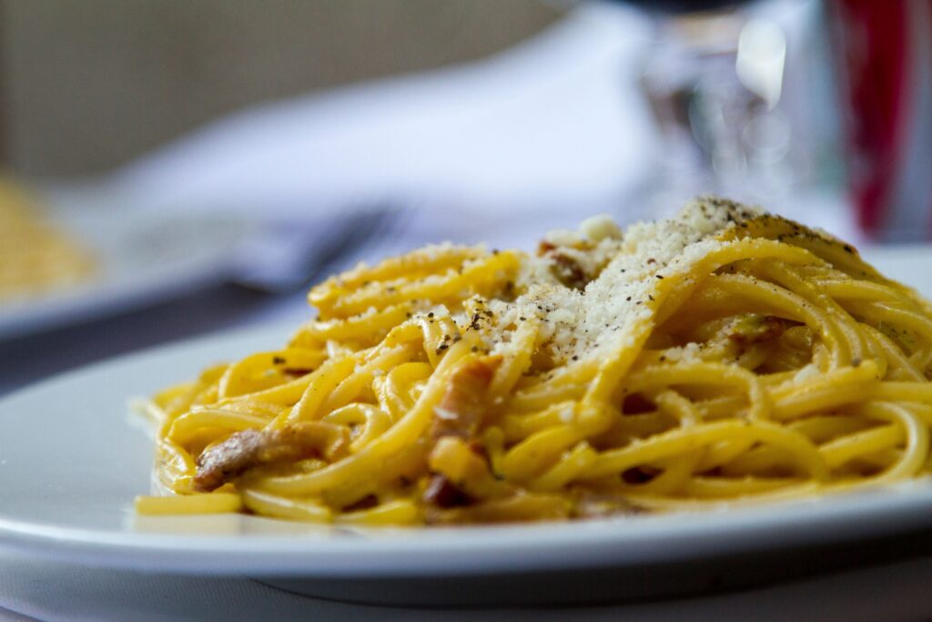 A plate of spaghetti carbonara, made with pork guanciale, the product recalled over possible Listeria contamination