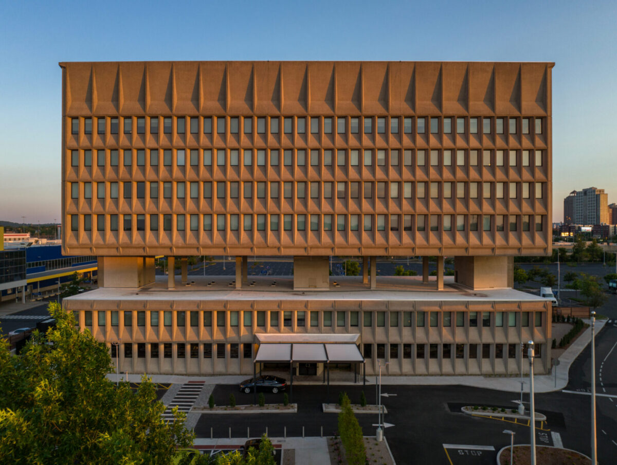 Hotel Marcel New Haven, Marcel Breuer's landmark 1968 Brutalist building converted into America's first zero-emission hotel