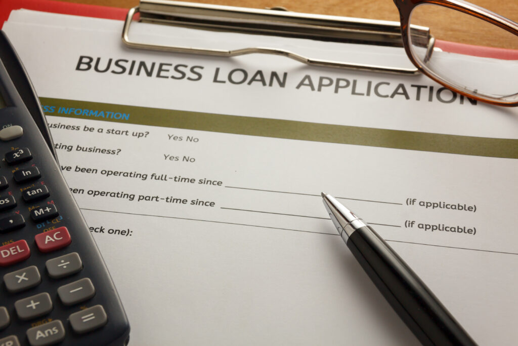 A small business loan application following new SBA loan rules in New Jersey