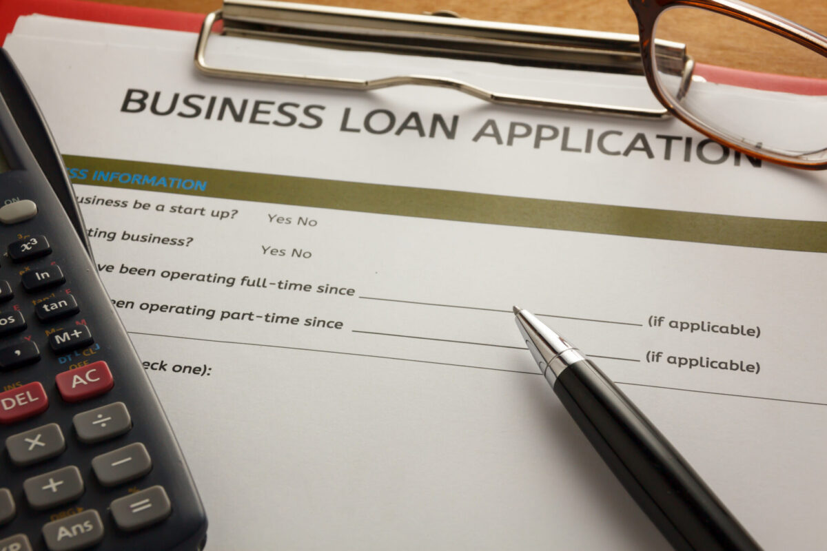 A small business loan application following new SBA loan rules in New Jersey